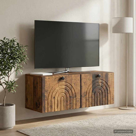 Vidaxl wandbeugel tv-kast oud hout 78,5 x 31 x 30 cm bewerkt hout