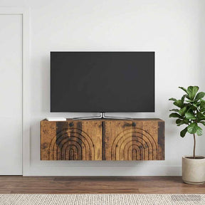 Vidaxl wandbeugel tv-kast oud hout 98 x 31 x 30 cm bewerkt hout