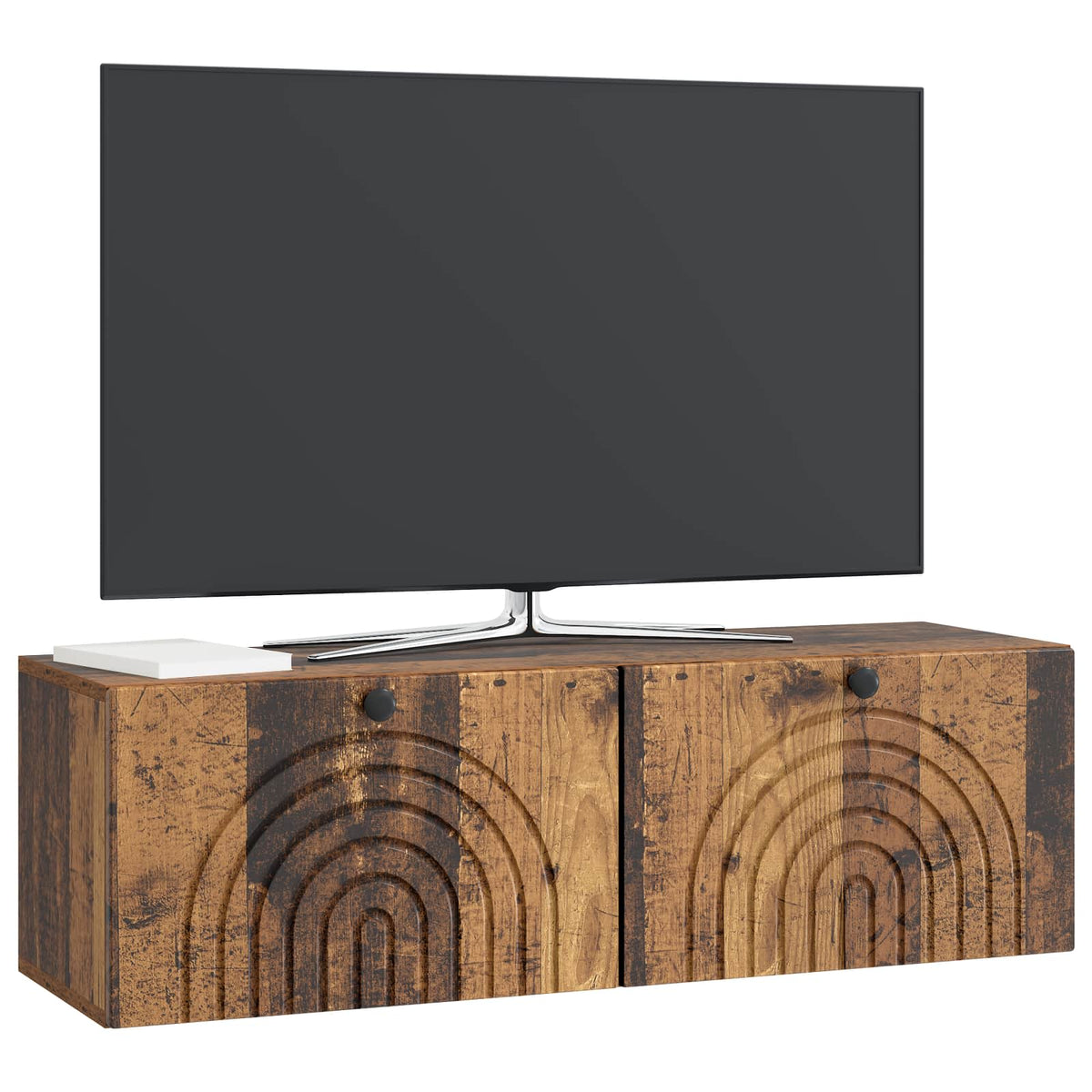 Vidaxl wandbeugel tv-kast oud hout 98 x 31 x 30 cm bewerkt hout