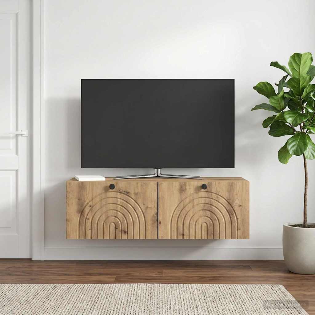 Vidaxl wandbeugel tv-kast 98 x 31 x 30 cm artisanaal eiken