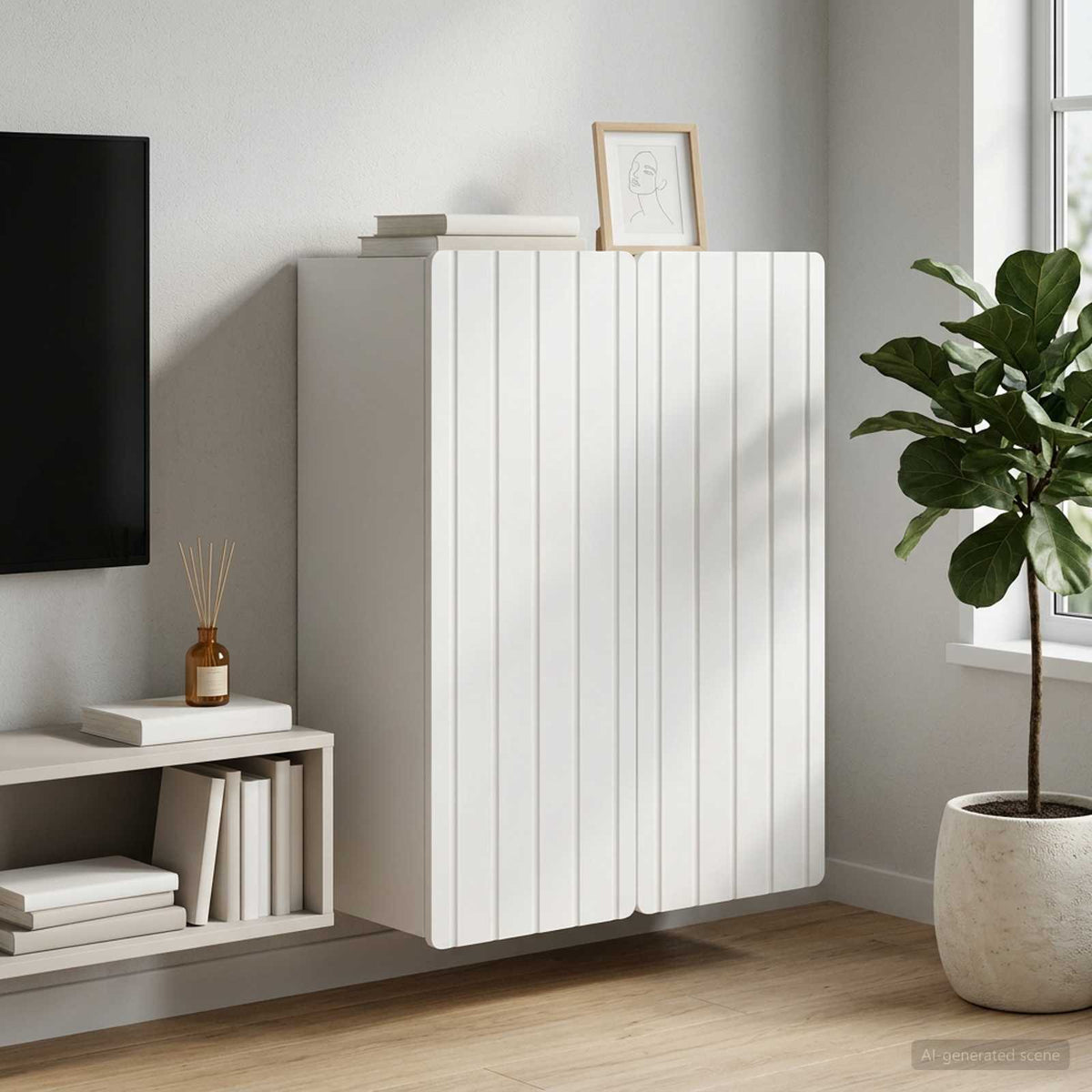 Vidaxl wandkast wit 66 x 34,5 x 92 cm bewerkt hout
