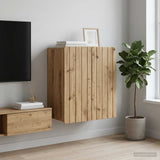 Vidaxl wandkast 59 x 31 x 64 cm bewerkt hout artisanaal eiken