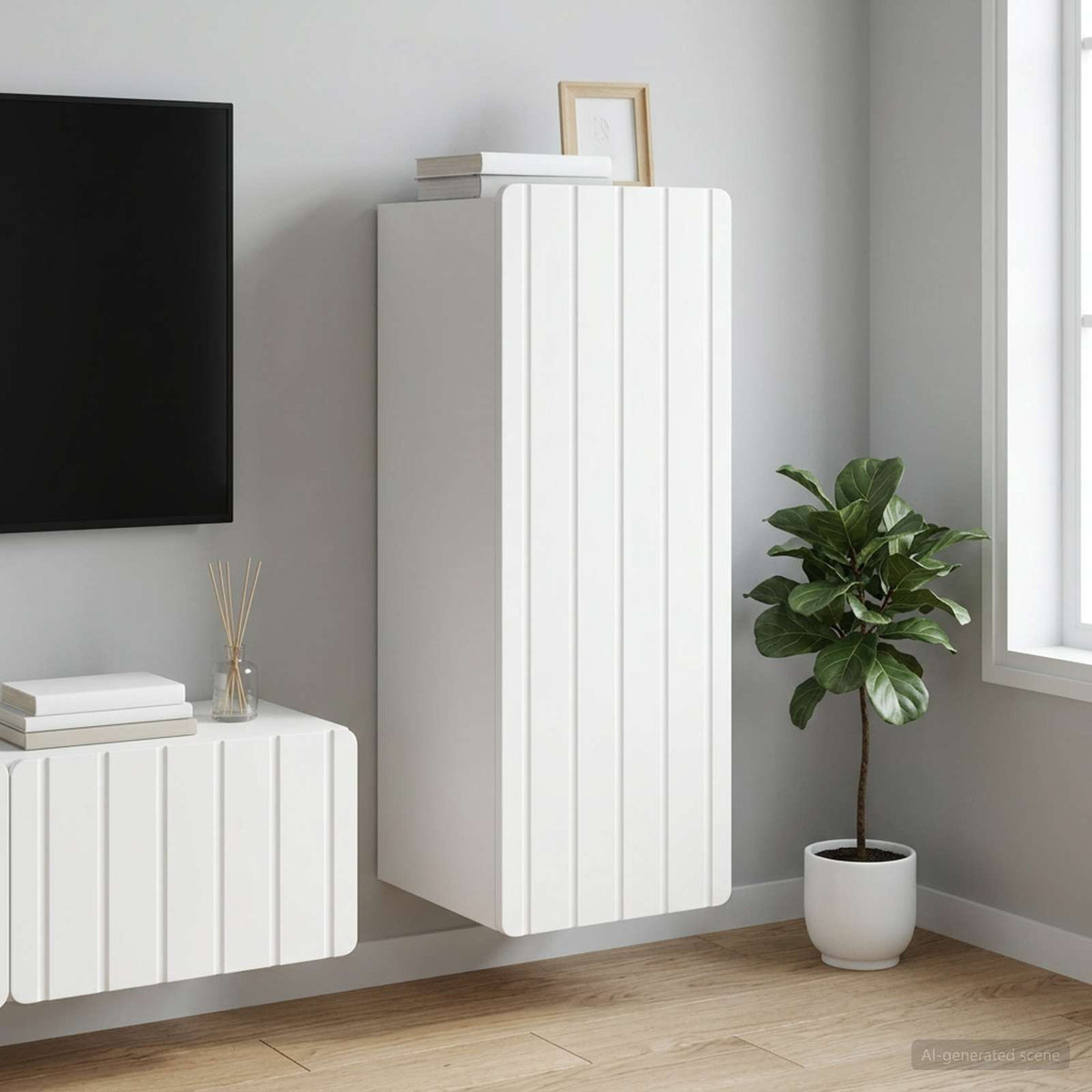 Vidaxl wandkast wit 33 x 34,5 x 94 cm bewerkt hout
