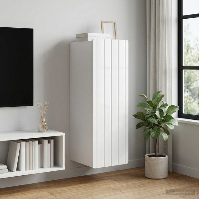 Vidaxl wandkast hoogglans wit 33 x 34,5 x 94 cm bewerkt hout