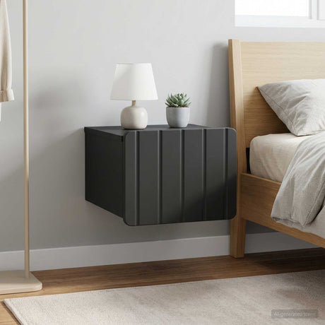 Vidaxl wandbeugel bedkast 2 st zwart 33 x 34,5 x 24 cm bewerkt hout