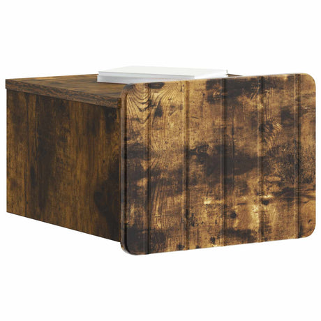 Vidaxl wandbeugel bedkast gerookt eiken 33 x 34,5 x 24 cm bewerkt hout