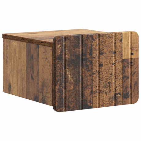 Vidaxl wandbeugel bedkast oud hout 33 x 34,5 x 24 cm bewerkt hout