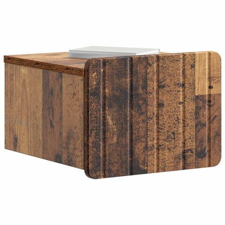 Vidaxl wandbeugel bedkast oud hout 33 x 34,5 x 24 cm bewerkt hout