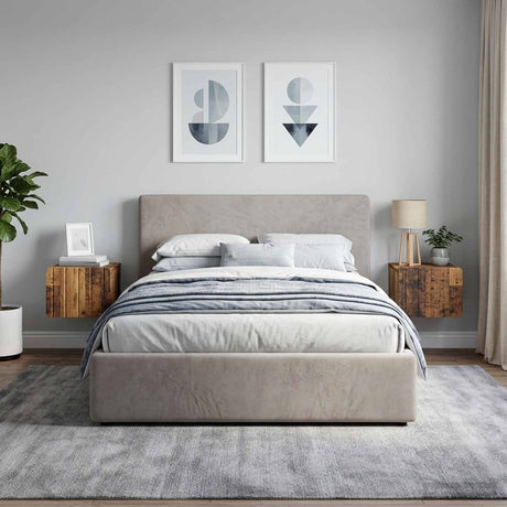 Vidaxl wandbeugel bedkast 2 st oud hout 33 x 34,5 x 24 cm bewerkt hout