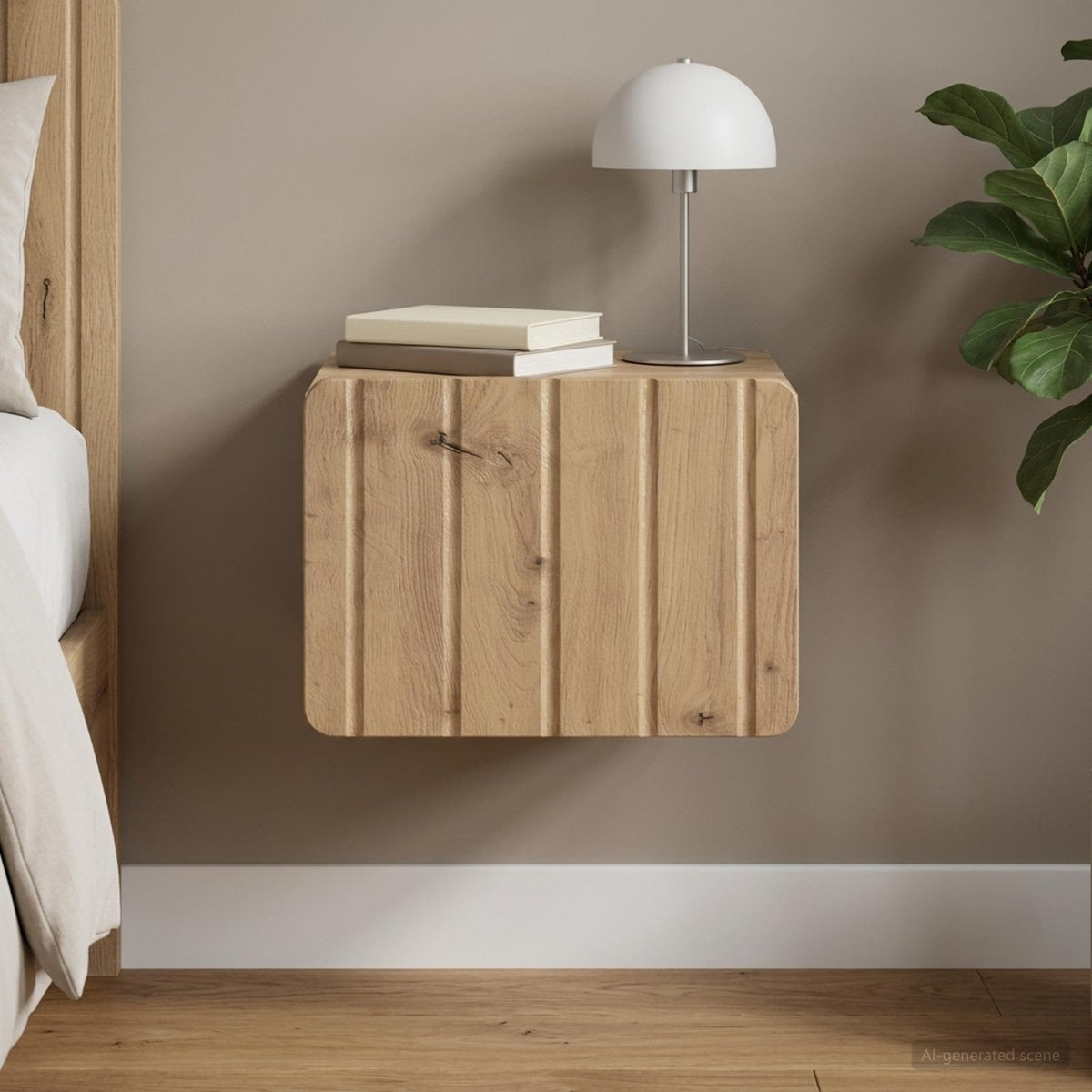 Vidaxl wandbeugel bedkast artisanaal eiken 33 x 34,5 x 24 cm
