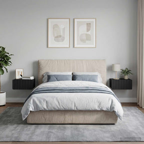 Vidaxl wandbeugel bedkast 2 st zwart 49 x 34,5 x 24 cm bewerkt hout