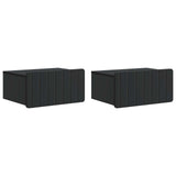 Vidaxl wandbeugel bedkast 2 st zwart 49 x 34,5 x 24 cm bewerkt hout