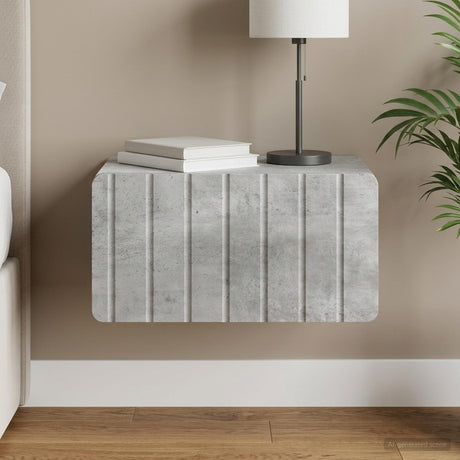 Vidaxl wandbeugel bedkast betongrijs 49 x 34,5 x 24 cm bewerkt hout