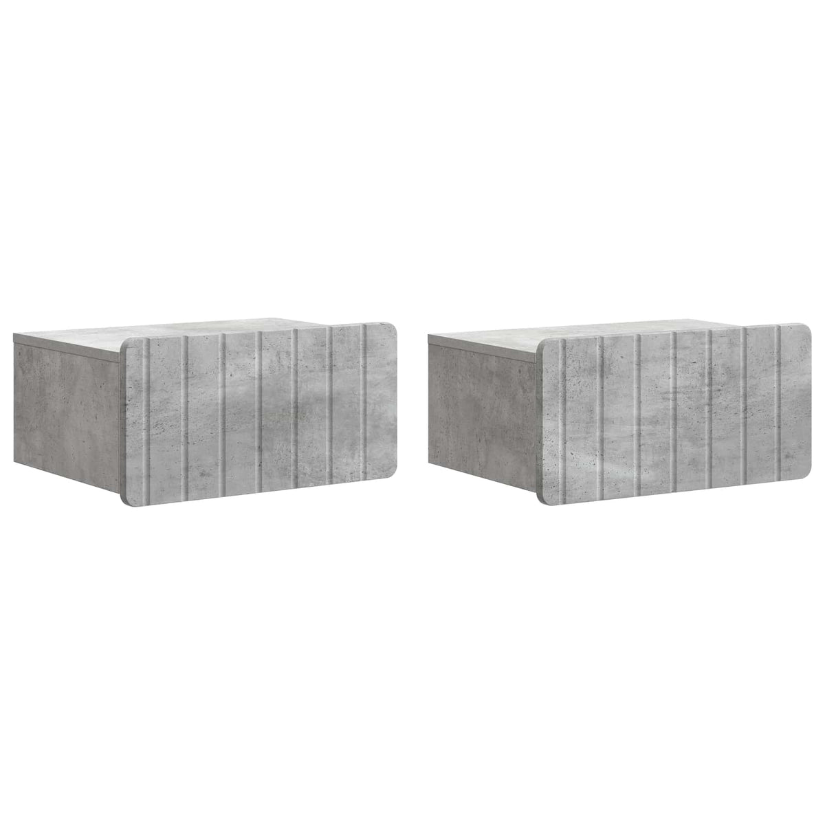 Vidaxl wandbeugel bedkast 2 st betongrijs 49 x 34,5 x 24 cm