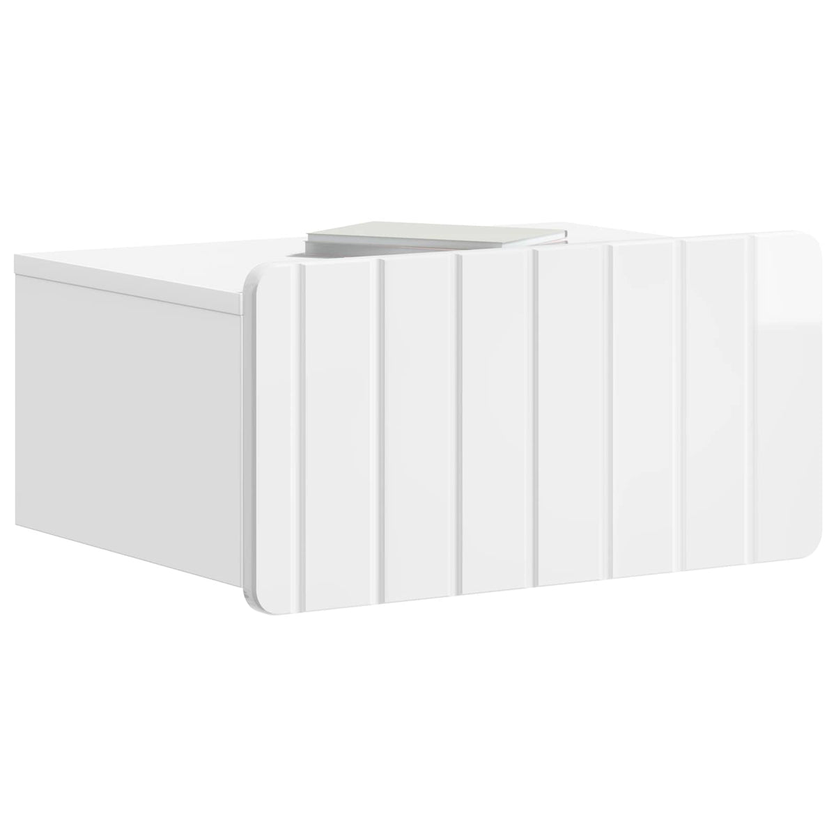 Vidaxl wandbeugel bedkast hoogglans wit 49 x 34,5 x 24 cm bewerkt hout
