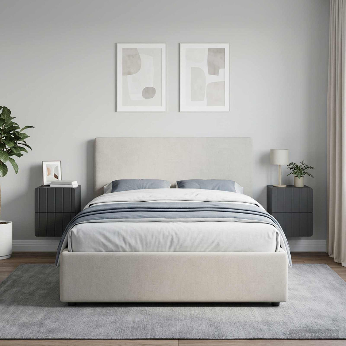 Vidaxl wandbeugel bedkast 2 st zwart 33 x 34,5 x 43 cm bewerkt hout