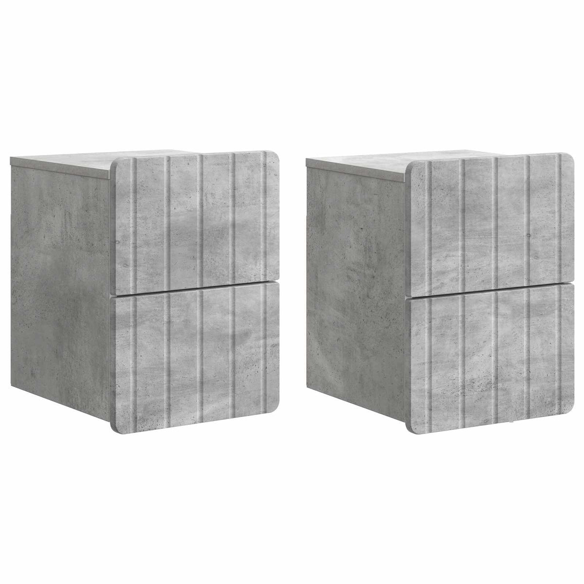 Vidaxl wandbeugel bedkast 2 st betongrijs 33 x 34,5 x 43 cm