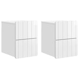 Vidaxl wandbeugel bedkast 2 st hoogglans wit 33 x 34,5 x 43 cm