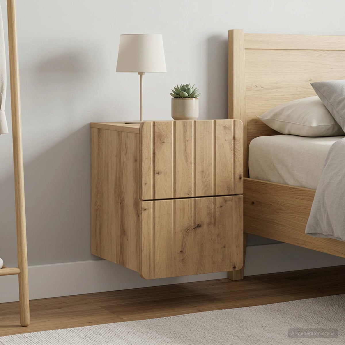 Vidaxl wandbeugel bedkast 2 st artisanaal eiken 33 x 34,5 x 43 cm