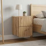 Vidaxl wandbeugel bedkast 2 st artisanaal eiken 33 x 34,5 x 43 cm