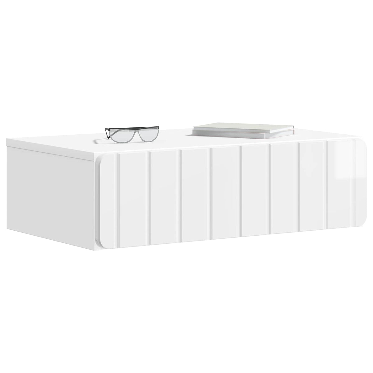 Vidaxl wandmontage zijtafel hoogglans wit 59 x 34,5 x 17 cm