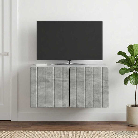 Vidaxl wandbeugel tv-kast 59,5 x 41 x 30 cm betongrijs bewerkt hout