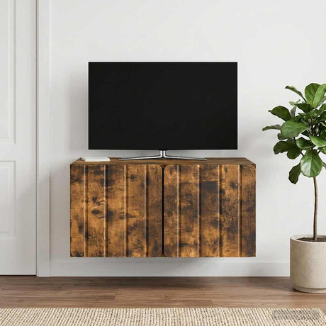 Vidaxl wandbeugel tv-kast 59,5 x 41 x 30 cm gerookt eiken bewerkt hout