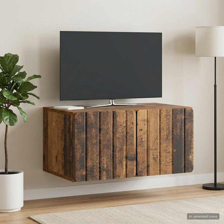 Vidaxl wandbeugel tv-kast 59,5 x 41 x 30 cm oud hout bewerkt hout