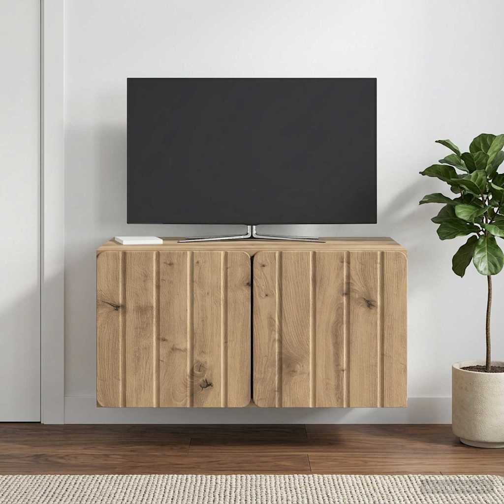 Vidaxl wandbeugel tv-kast 59,5 x 41 x 30 cm artisanaal eiken