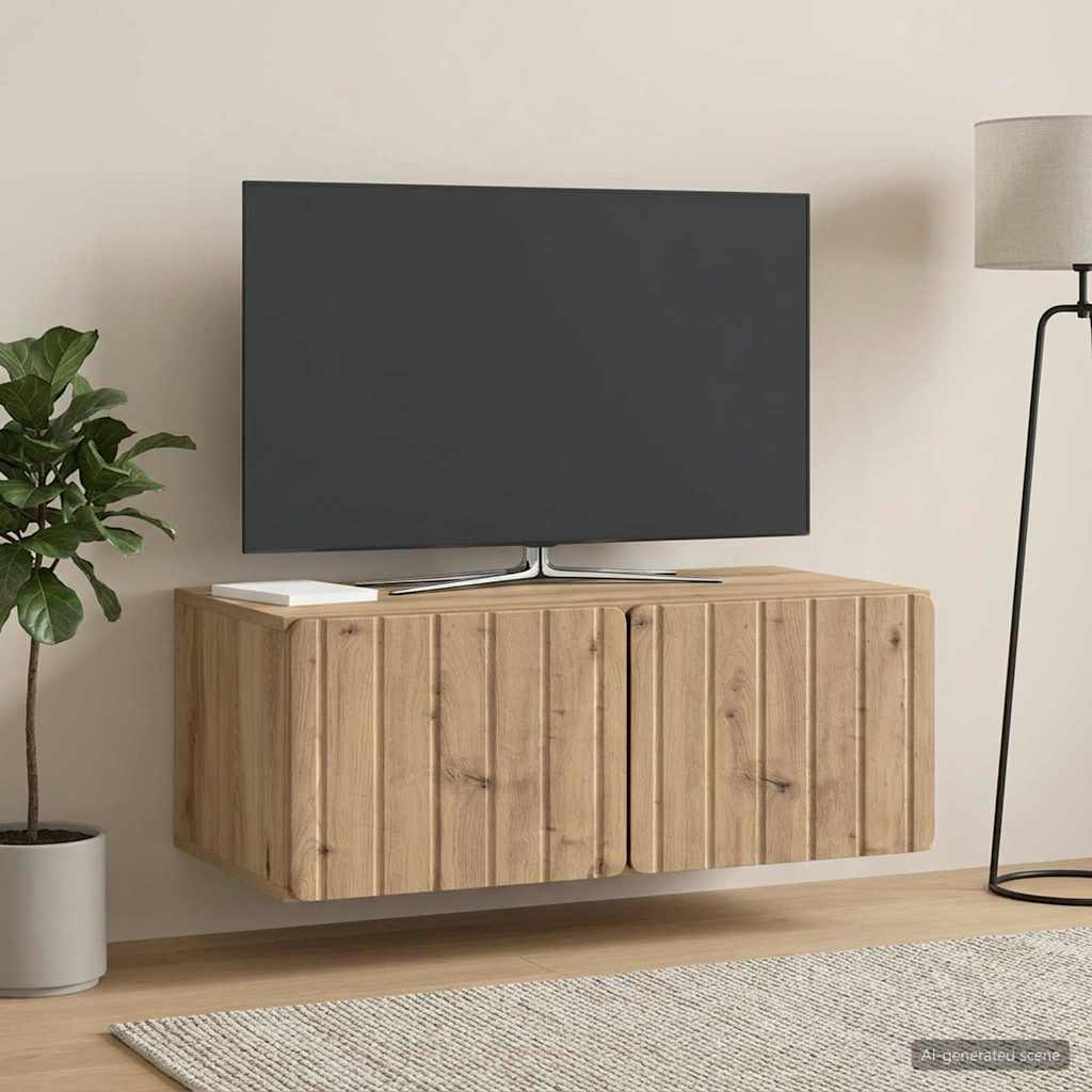 Vidaxl wandbeugel tv-kast 78,5 x 41 x 30 cm artisanaal eiken