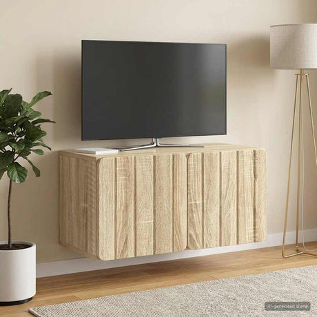 Vidaxl wandbeugel tv-kast 59,5 x 31 x 30 cm sonoma eiken bewerkt hout