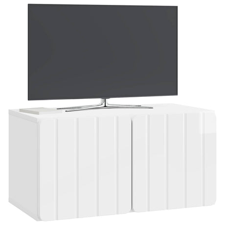 Vidaxl wandbeugel tv-kast 59,5 x 31 x 30 cm hoogglans wit bewerkt hout