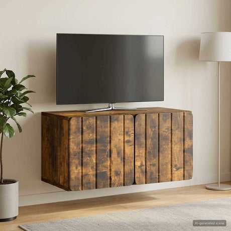 Vidaxl wandbeugel tv-kast 59,5 x 31 x 30 cm gerookt eiken bewerkt hout
