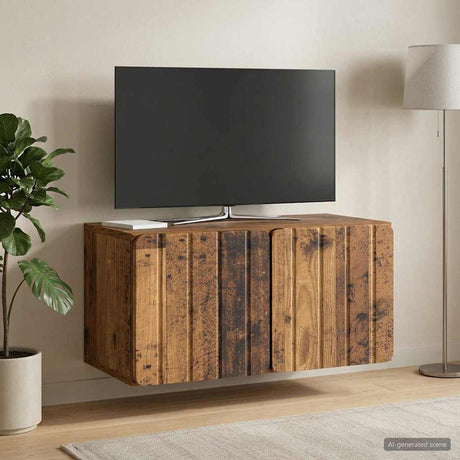 Vidaxl wandbeugel tv-kast 59,5 x 31 x 30 cm oud hout bewerkt hout