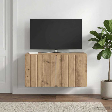 Vidaxl wandbeugel tv-kast 59,5 x 31 x 30 cm artisanaal eiken