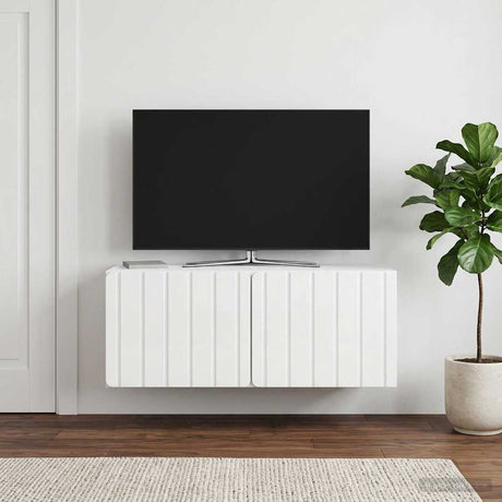 Vidaxl wandbeugel tv-kast 78,5 x 31 x 30 cm hoogglans wit bewerkt hout
