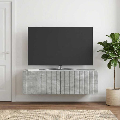 Vidaxl wandbeugel tv-kast 98 x 31 x 30 cm betongrijs bewerkt hout
