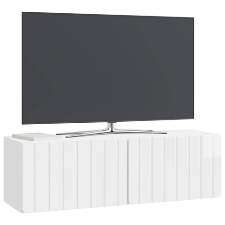 Vidaxl wandbeugel tv-kast 98 x 31 x 30 cm hoogglans wit bewerkt hout