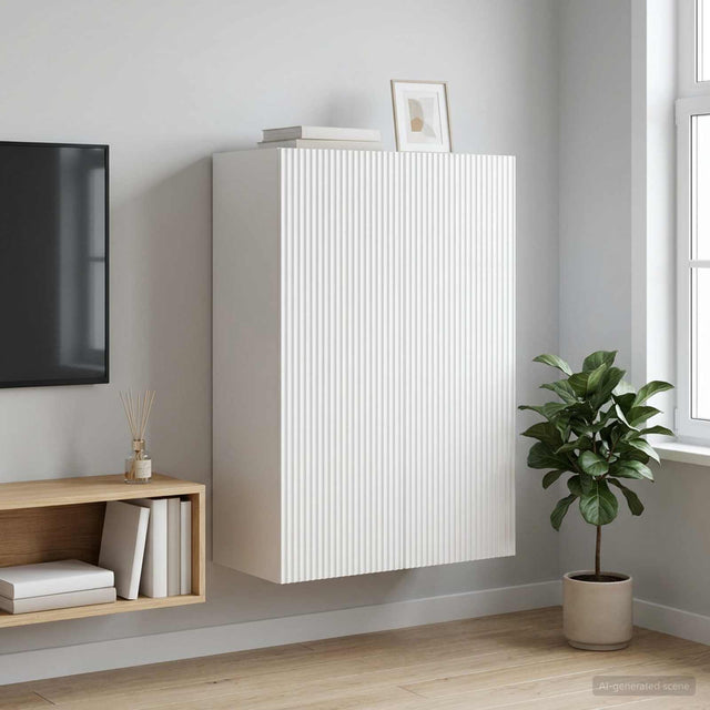 Vidaxl wandkast 66 x 34,5 x 90 cm bewerkt hout hoogglans wit