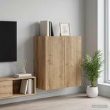 Vidaxl wandkast 59 x 31 x 60 cm bewerkt hout artisanaal eiken