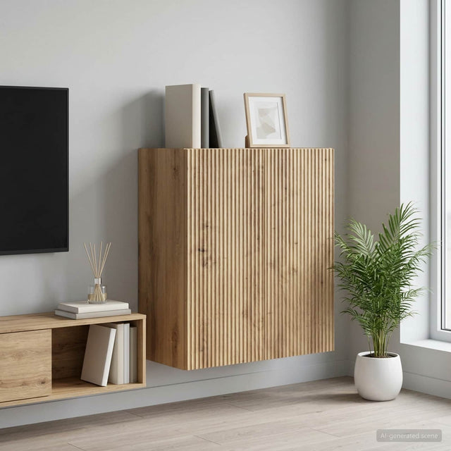 Vidaxl wandkast 59 x 31 x 60 cm bewerkt hout artisanaal eiken