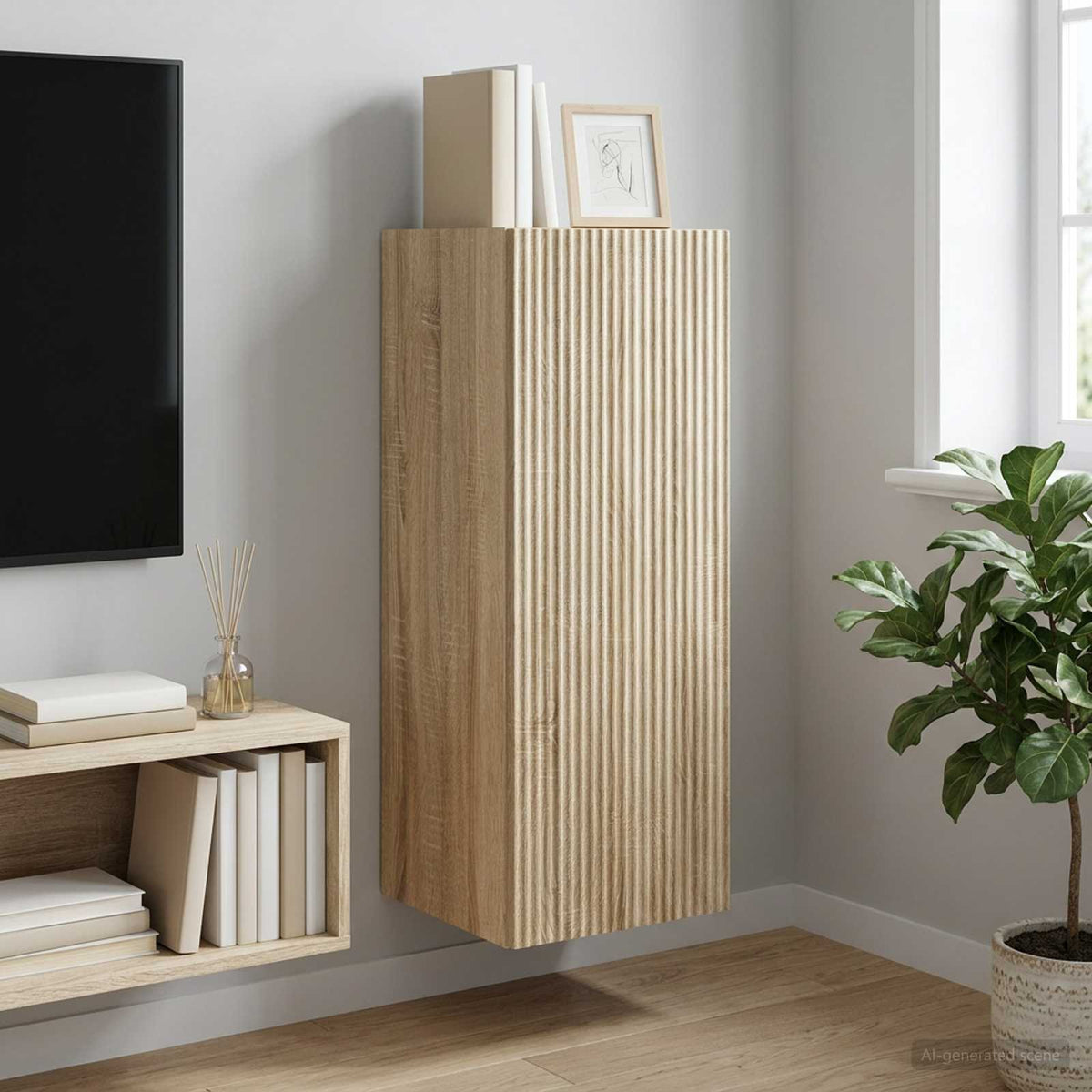 Vidaxl wandkast 33 x 34,5 x 90 cm bewerkt hout sonoma eiken