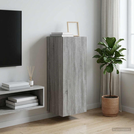 Vidaxl wandkast 33 x 34,5 x 90 cm bewerkt hout grijs sonoma