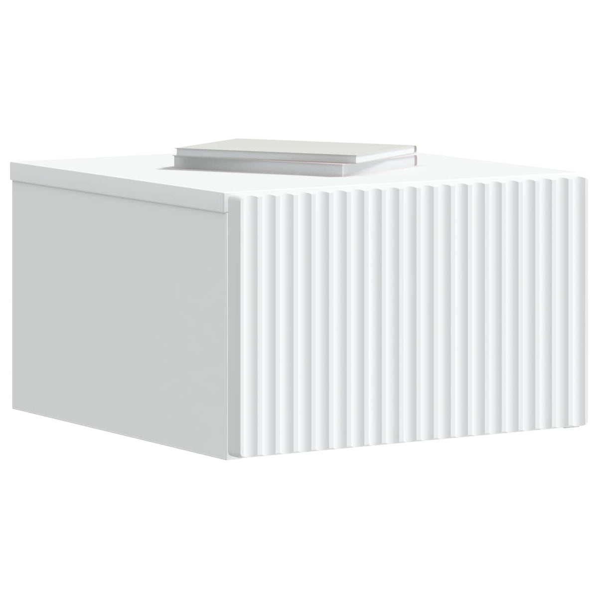 Vidaxl wandbeugel bedkast met lade wit 33 x 34,5 x 20 cm bewerkt hout