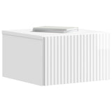 Vidaxl wandbeugel bedkast hoogglans wit 33 x 34,5 x 20 cm bewerkt hout