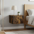 Vidaxl wandbeugel bedkast 2 st gerookt eiken 33 x 34,5 x 20 cm