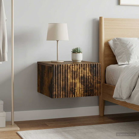 Vidaxl wandbeugel bedkast 2 st gerookt eiken 33 x 34,5 x 20 cm