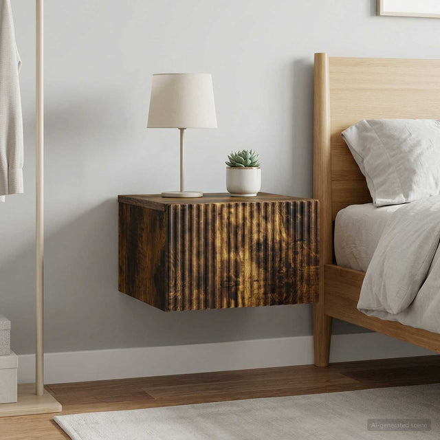 Vidaxl wandbeugel bedkast 2 st gerookt eiken 33 x 34,5 x 20 cm