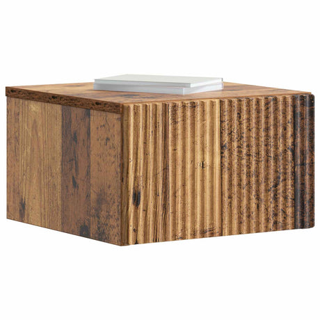 Vidaxl wandbeugel bedkast oud hout 33 x 34,5 x 20 cm bewerkt hout