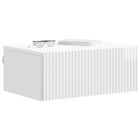Vidaxl wandbeugel bedkast hoogglans wit 49 x 34,5 x 20 cm bewerkt hout